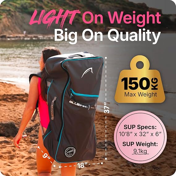Bluefin Cruise 10'8 Inflatable Paddle Board | Premium SUP Package & Accessories | Non-Slip Deckpad & Lightweight | 6' Thick All-Round SUP Paddleboard | Perfect stand up board for Adults & Youth