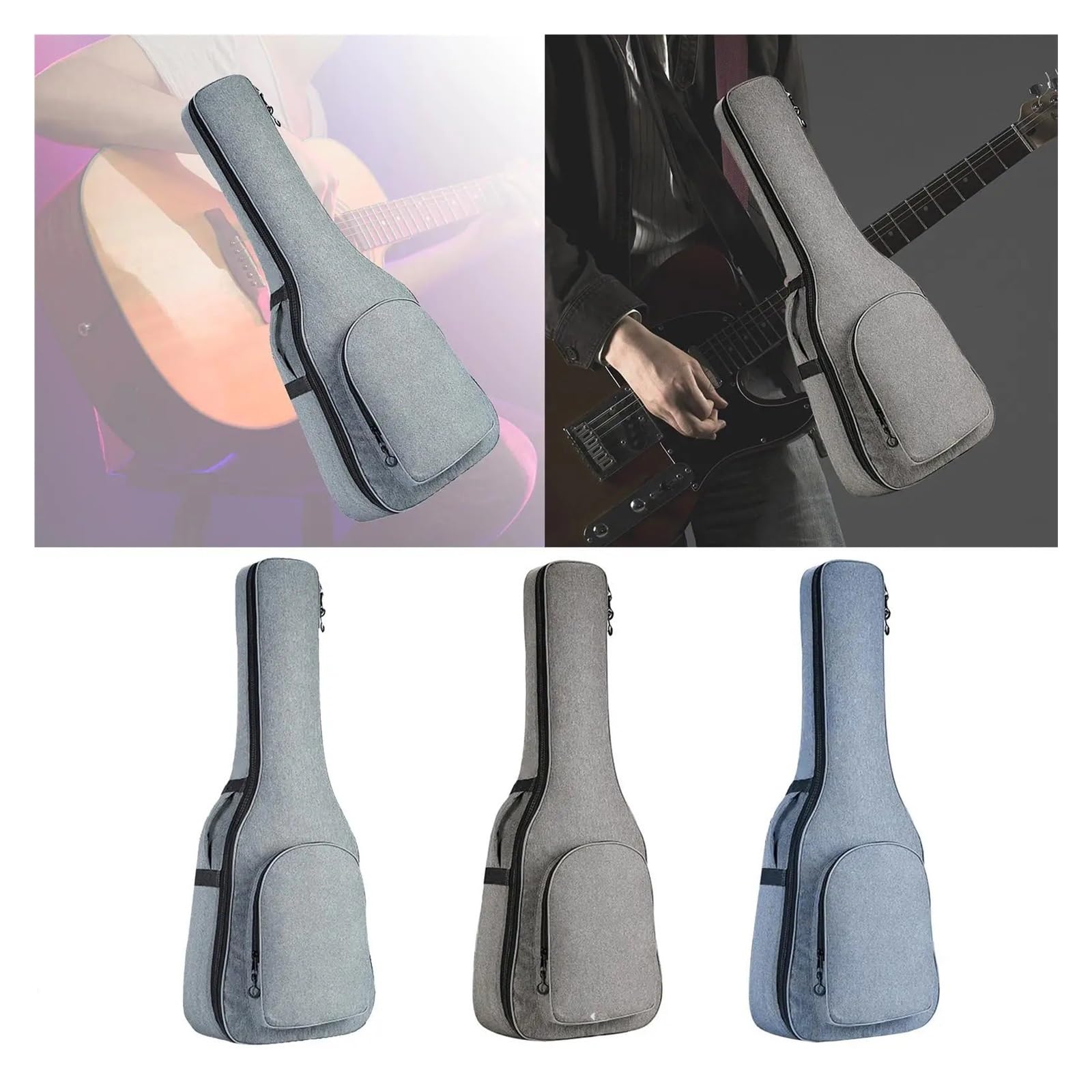 Custodia impermeabile for chitarra da 41 pollici, supporto for accessori acustici ed elettrici Per Chitarra(Grey)