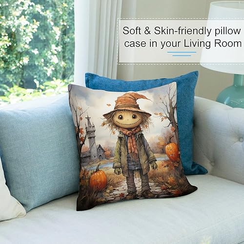Miniatura 8 de Cojines Decorativos para Sala - Funda de cojín para sofá de 22 x 22 pulgadas, diseño de paisaje otoñal, Acción de Gracias, para sofá, 22 x 22