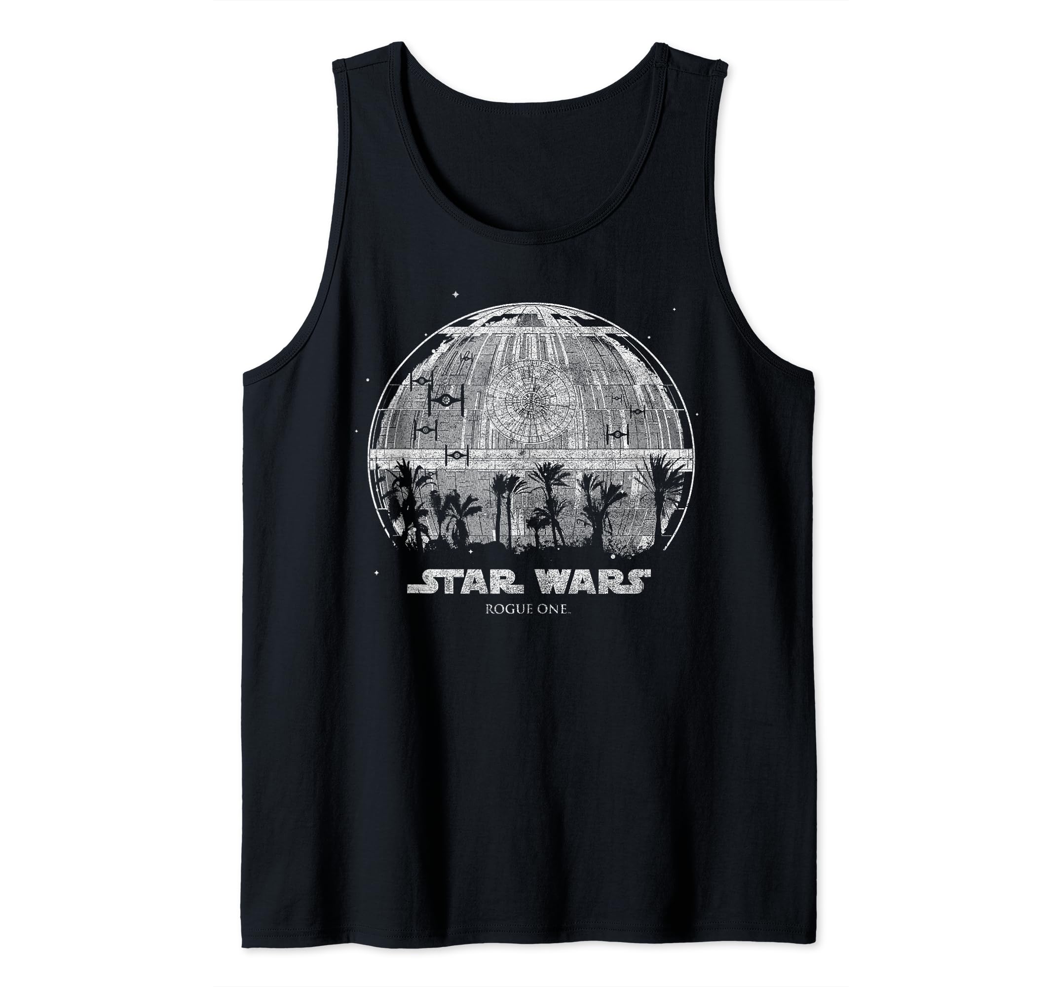 Star Wars Rogue One Palm Tree Death Star Tank Top, Black