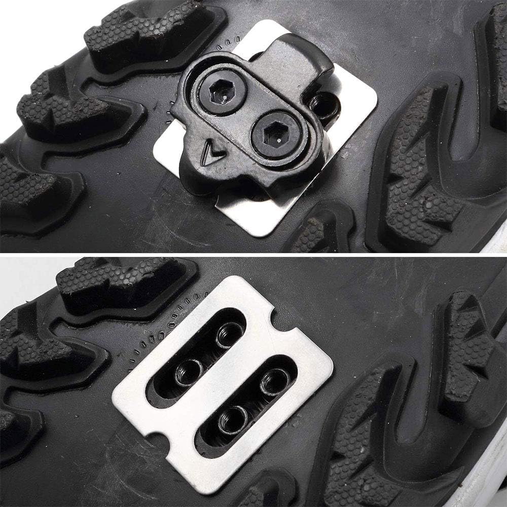 Juego de zapateros para bicicleta SPD compatible con pedales, con placas antideslizantes para bicicleta de montaña