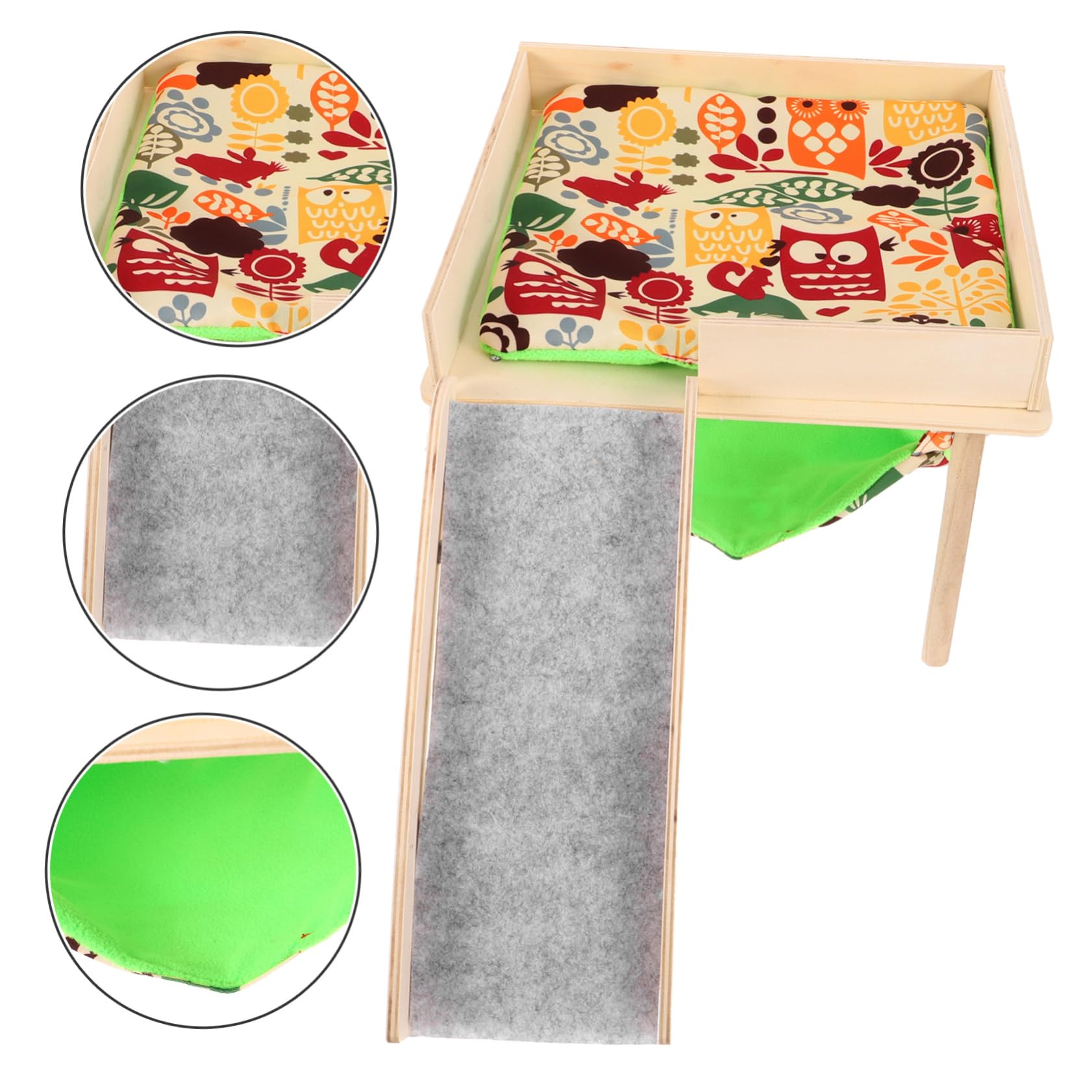 Beavorty Hängematte Aus Holz Für Kleintiere Bequemes Schlafplatz Für Hamster Und Meerschweinchen Mit Leiter Für Frettchen Und Chinchillas Hängendes Versteck Für Papageien Und Kaninchen
