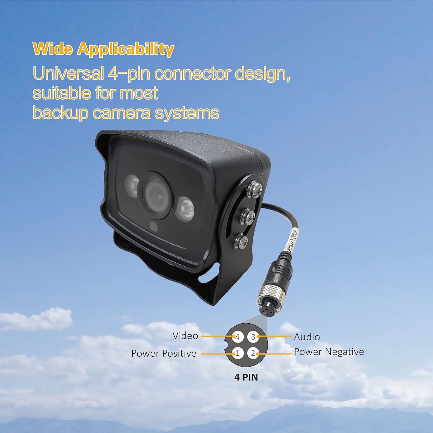 VC5 1080P HD Backup Camera, IP69K Waterproof Rear View Camera with IR Night Vision,AHD Sensor, Wide Dynamic Range,Viewing Angle,4-Pin Compatible, Works with VMS/VMST/VMQD Systems,9–36V