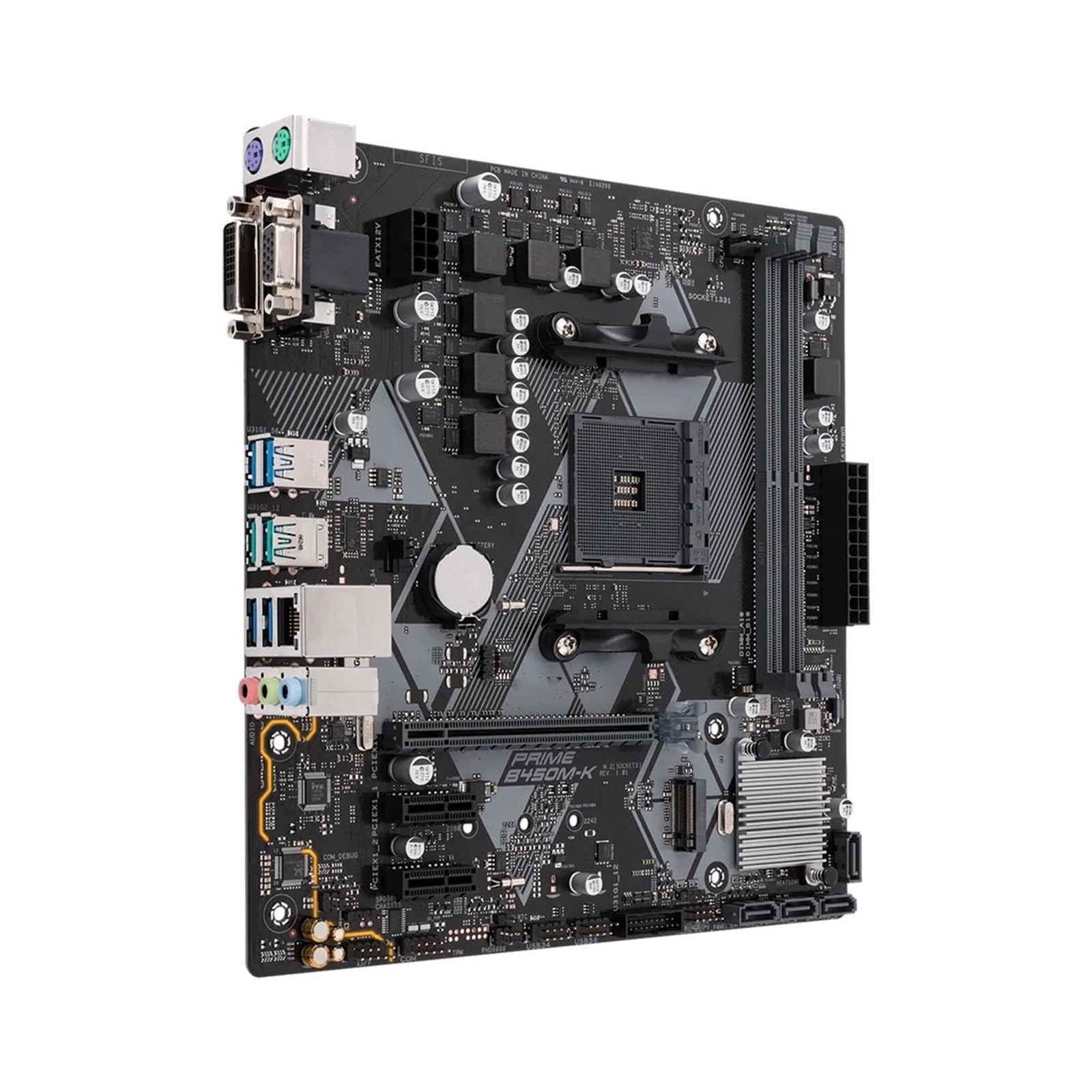 Carte Mere Carte mère Fit for ASUS B450 B450M Prime B450M-K AM4 for processeurs Ryzen 5 5600G, 3400G, 1700 et 5700, DDR4 128 Go, M.2 Micro ATX