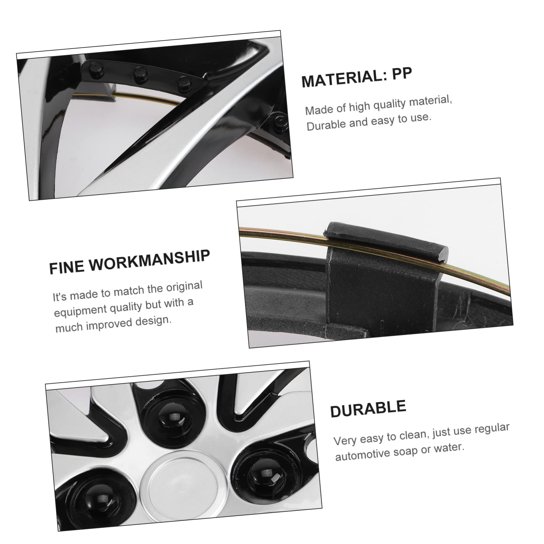 Ensemble De Housses De Roue De Voiture - 14" PP Installation Facile Décoration De Voiture