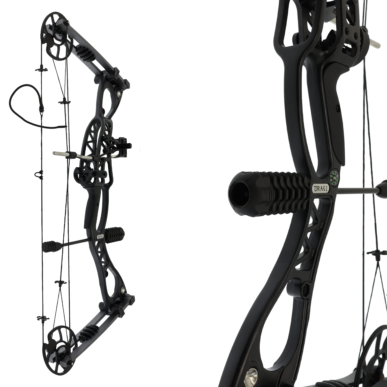 Drake Pathfinder Starter Compoundbogen Set RH 40–65 lbs einstellbar 320fps | Bogenschießen Kit mit Zubehör für Erwachsene Jugend Anfänger Jagdbogen