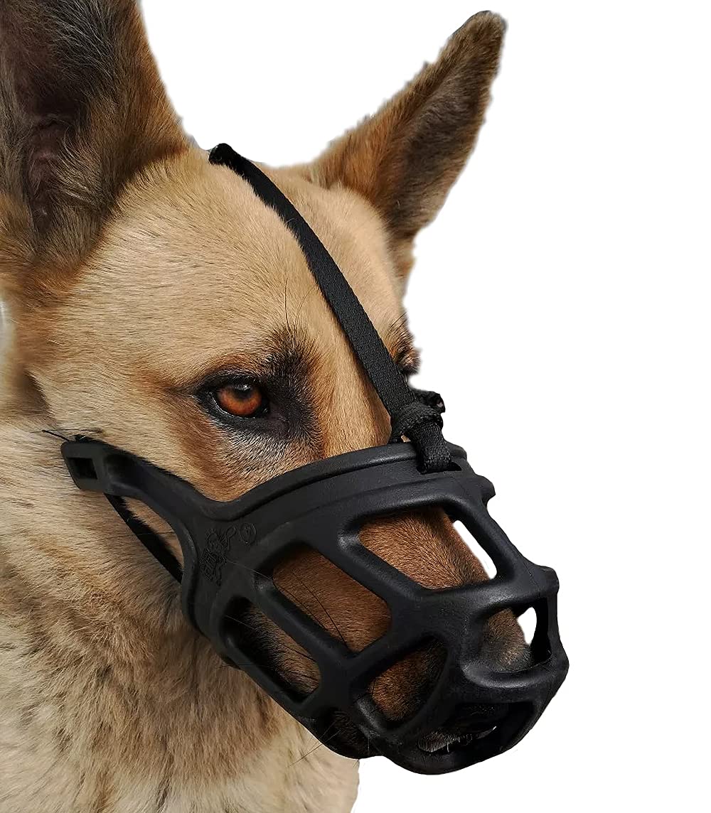 Dog Muzzle, Breathable Basket Muzzles for Small, Medium, Large and X-Large Dogs, Stop Biting, Barking and Chewing, Best for Aggressive Dogs