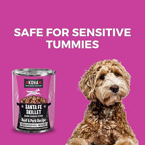 Miniatura 3 de KOHA Santa Fe - Estofado de sartén para perros con carne de res y cerdo, comida húmeda para perros con alto contenido de proteínas, latas de 12.7