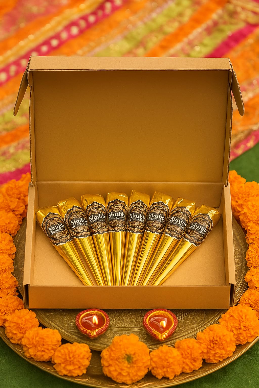 Organic Mehendi Cones | Natural Mehendi Cones for Hands & Feet | Chemical-Free Dark Long Lasting Bridal Mehndi | Wedding & Festival Ready to Use Cones | Pack of 8-picture-15