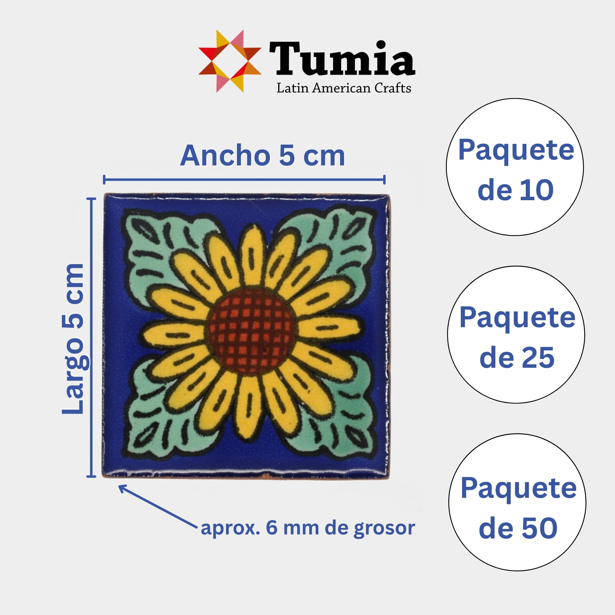 Tumia LAC - Azulejos Talavera Mexicanos Artesanales Estilo Isabella - Ceramica para Manualidades y Salpicadero Cocina Bano - Azulejo Individual