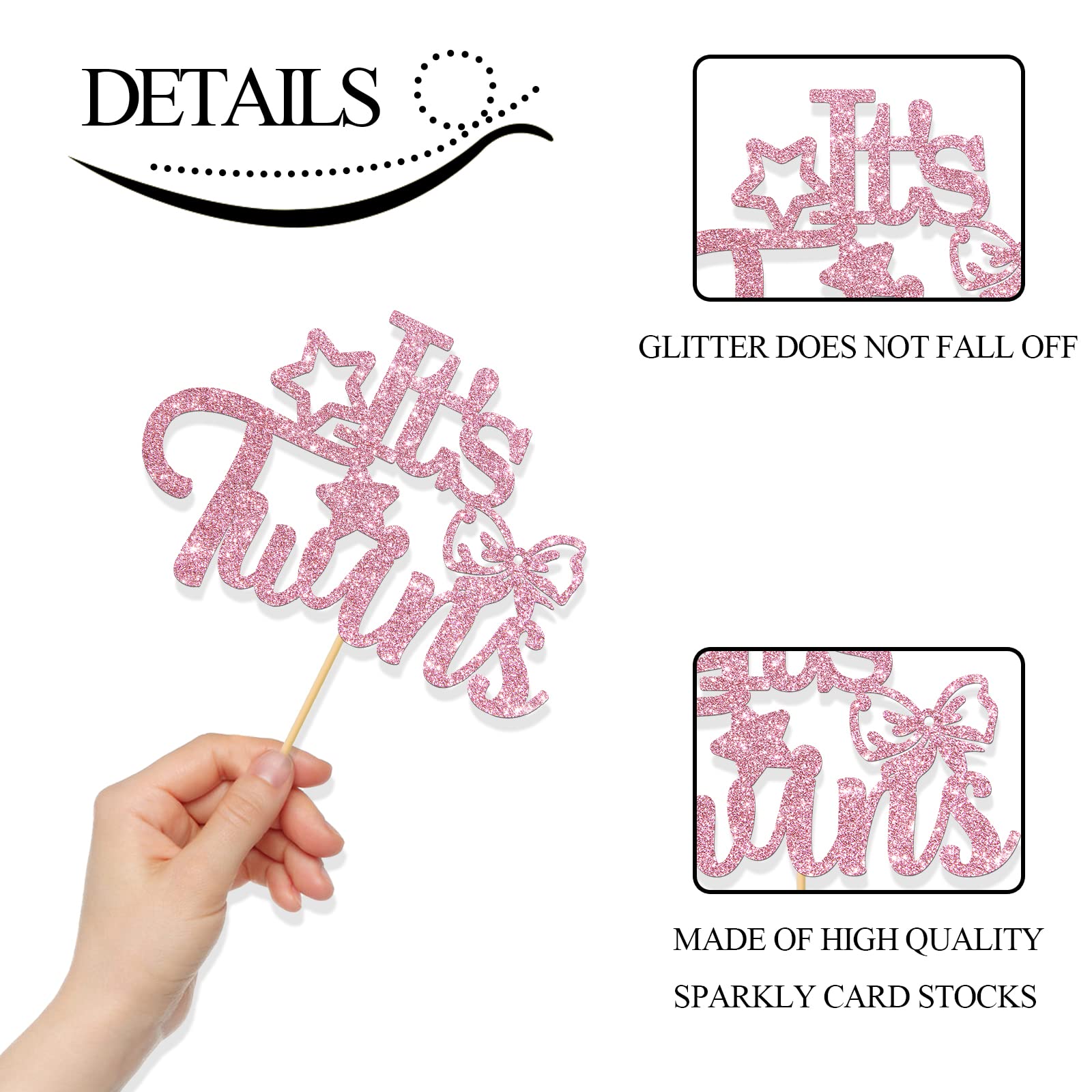 MonMon & Craft It's Twins Cake Topper/Twins Baby Shower Cake Decor