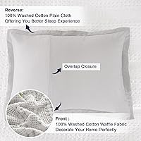 Vista 344 de PHF Fundas de almohada 100% algodón con tejido de gofre de 24 x 24 pulgadas, paquete de 2 fundas cuadradas para decoración elegante del hogar, sin