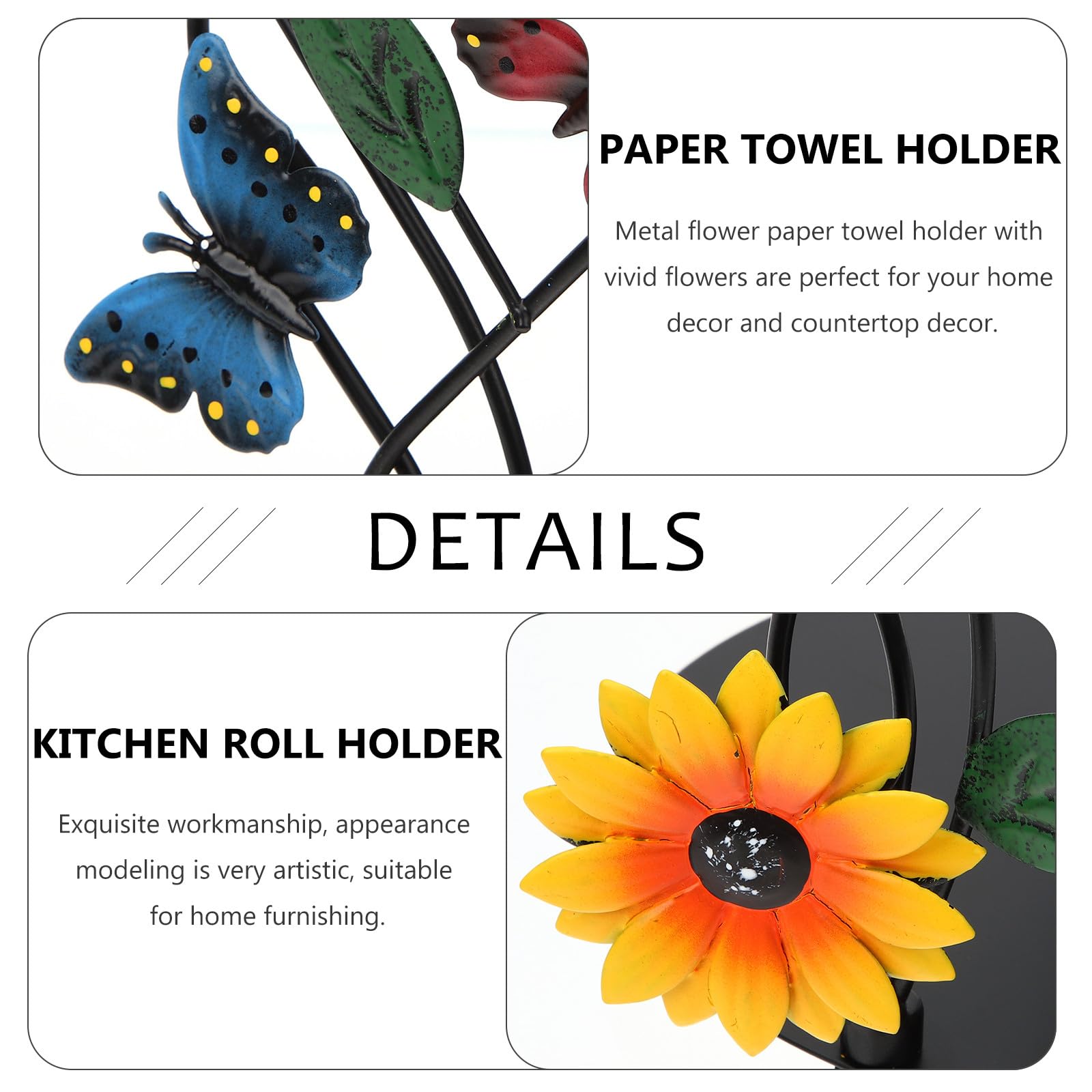 Asciugatutto Funzionale a Forma Carta in Metallo Girasole Porta Supporto Robusto Stabile Decorativo per Arredamento Casa Soggiorno Cucina