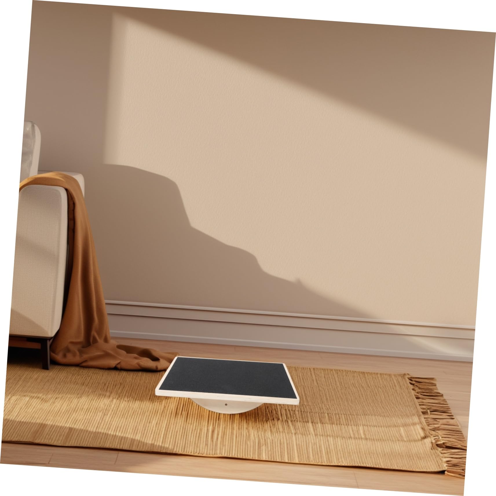 Pedana Equilibrio Yoga in Legno Rettangolare Antiscivolo | Allenamento Coordinazione, Uso Home Gym per Adulti, Attrezzatura Fitness per Esercizi e Training