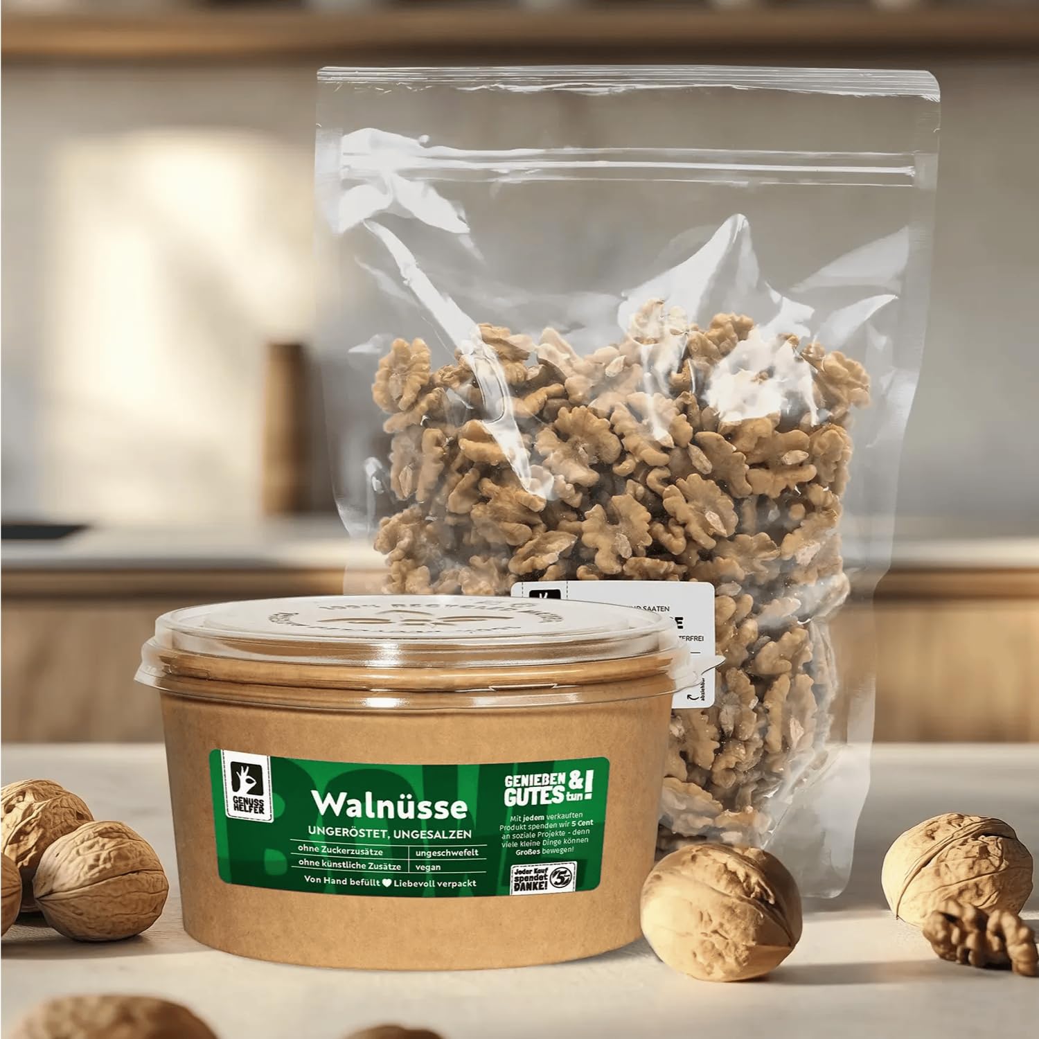 Bremer Gewürzhandel Walnüsse, Nüsse in Premium Qualität, halbe große Früchte, 900g
