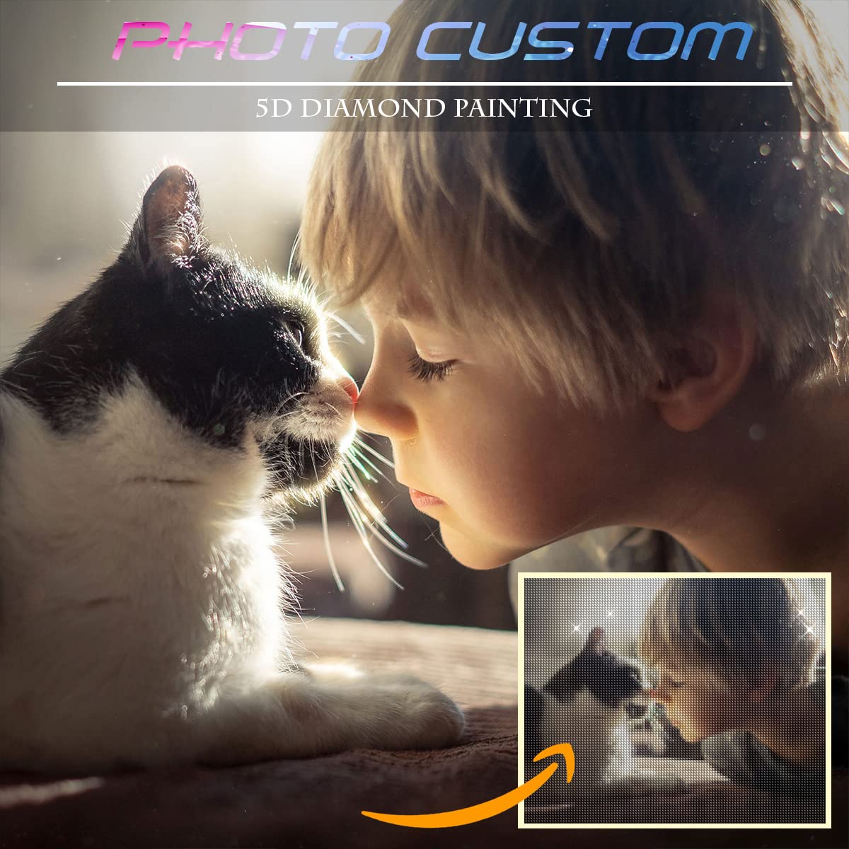 Carsilers Custom Diamond Painting Kits Full Drill for Adults,Private Custom Your Own Picture,Personalized Photo Customized Diamond Painting,Round,70x140cm