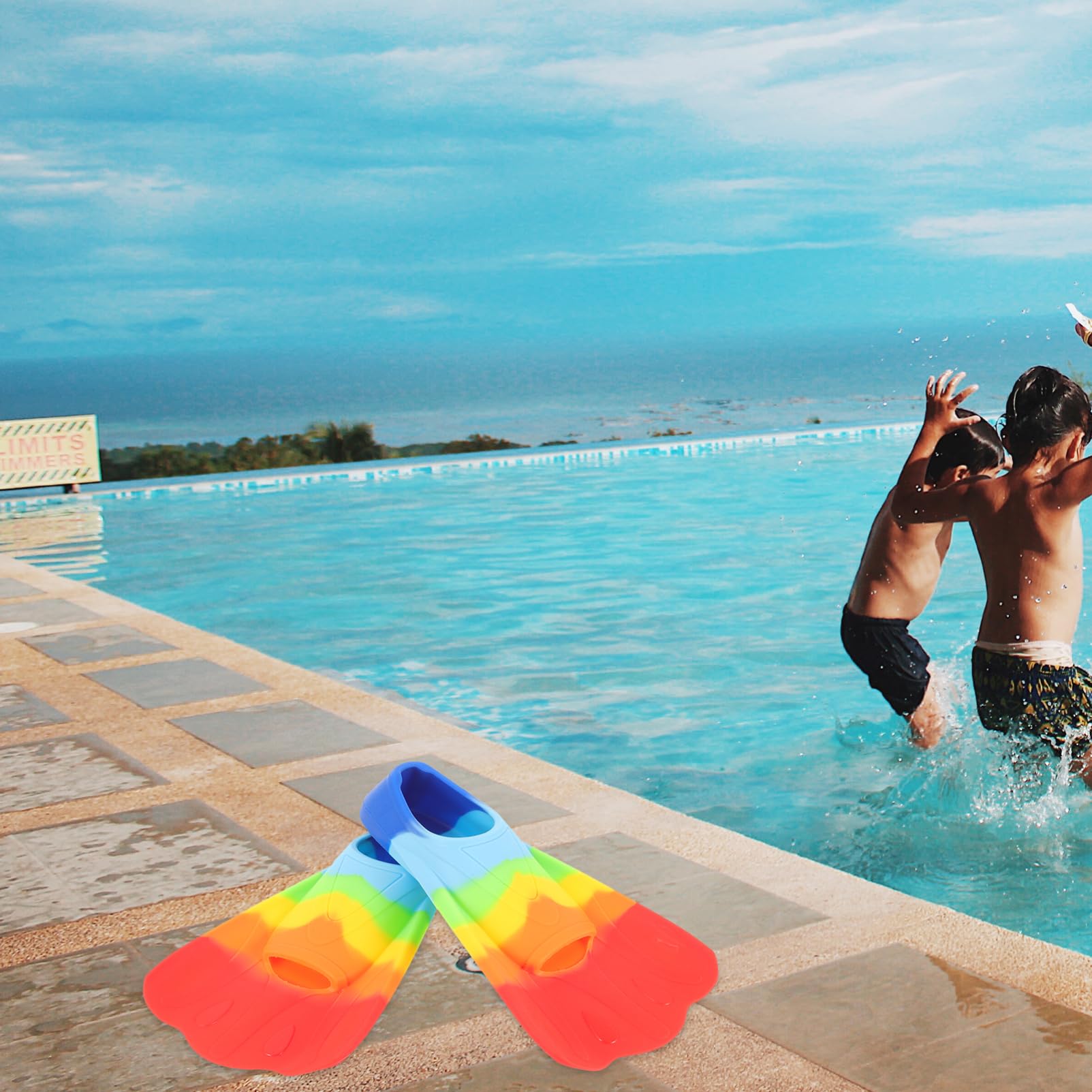 BESPORTBLE Pieds D'entraînement à La Plongée Piscine Accessoires De Natation Flipper Jouets Garçons Lacer Mains Doublure Queues Enfant Maillots De Bain Colorful Gel De Silice