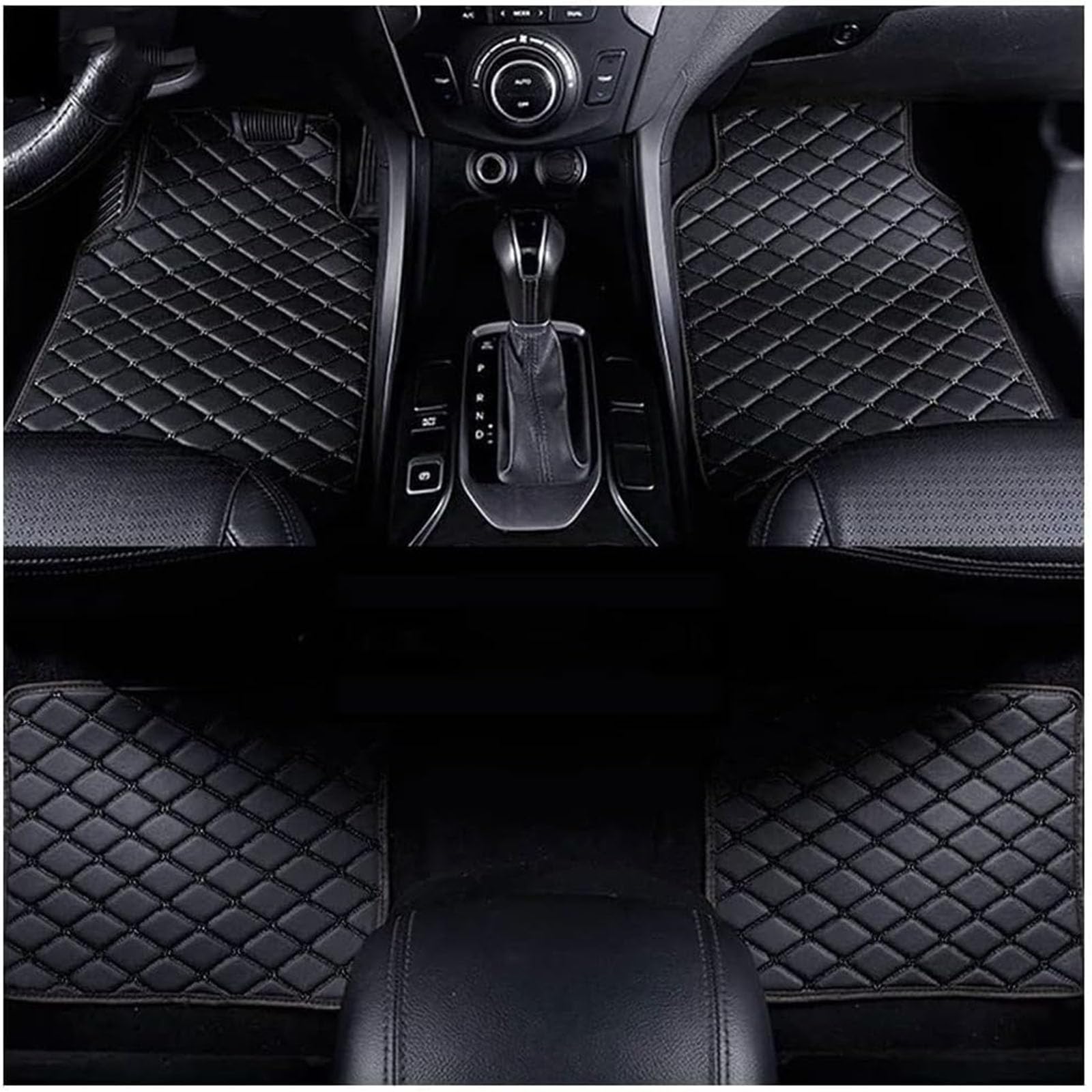 Fnuqkref A/Black 4 Pcs Lether Cr Floor Mts For Toyot Yris Cross/Hybrid 2020-2025, Custom Ll Wether Front Rer Row Crpet Foot Pds Liners Full Set Wterproof Protection Ccessories,