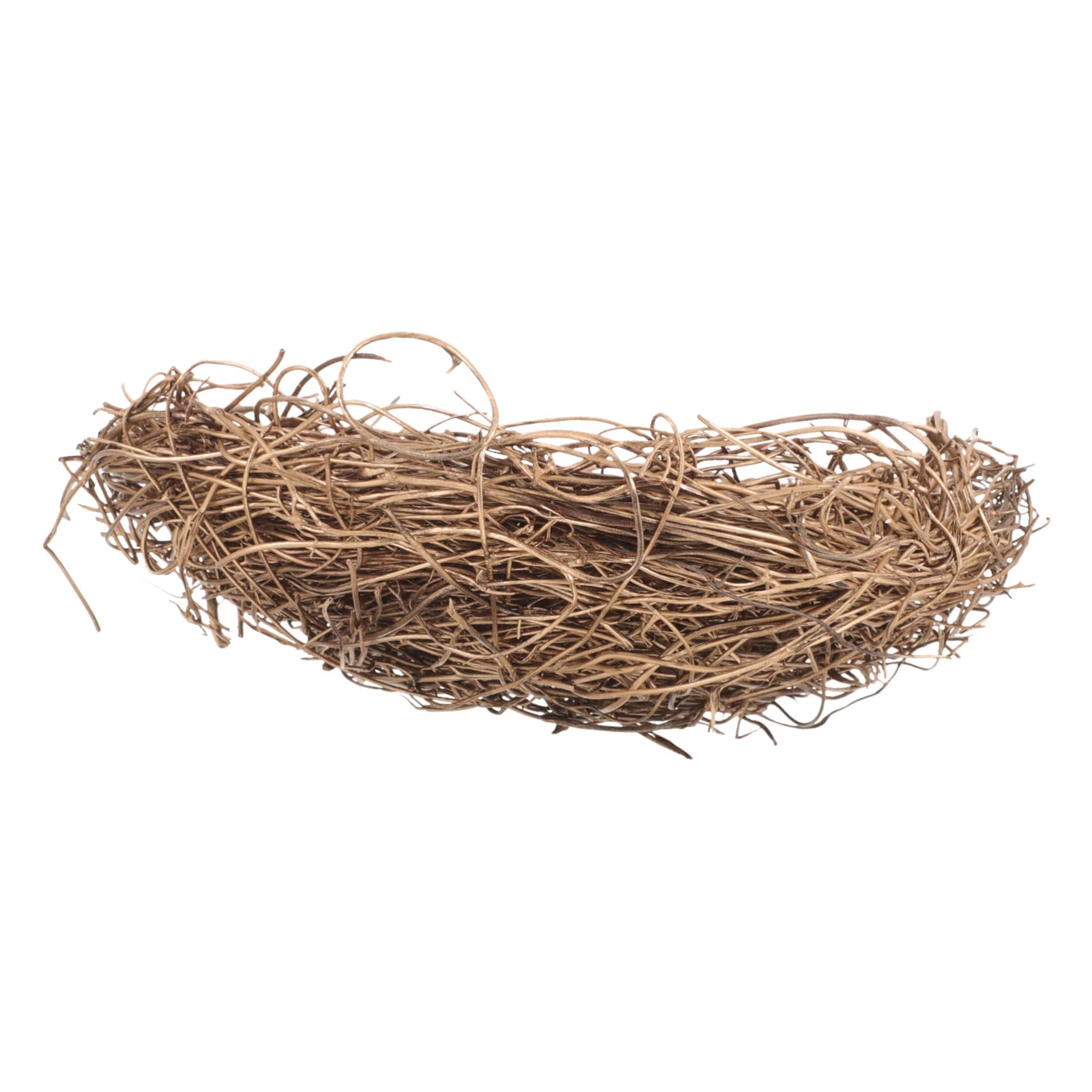 POPETPOP Gold Bird Nest Rattan Air Plant Decor 20cm Craft for Easter Christmas Party Favor