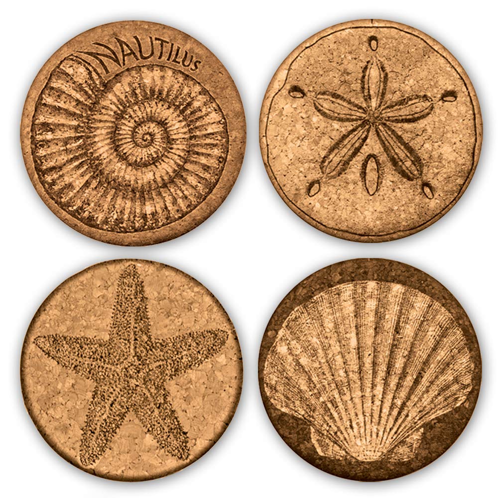 Sous-verre liège naturel Sea Shell set de table artistique avec coussinets