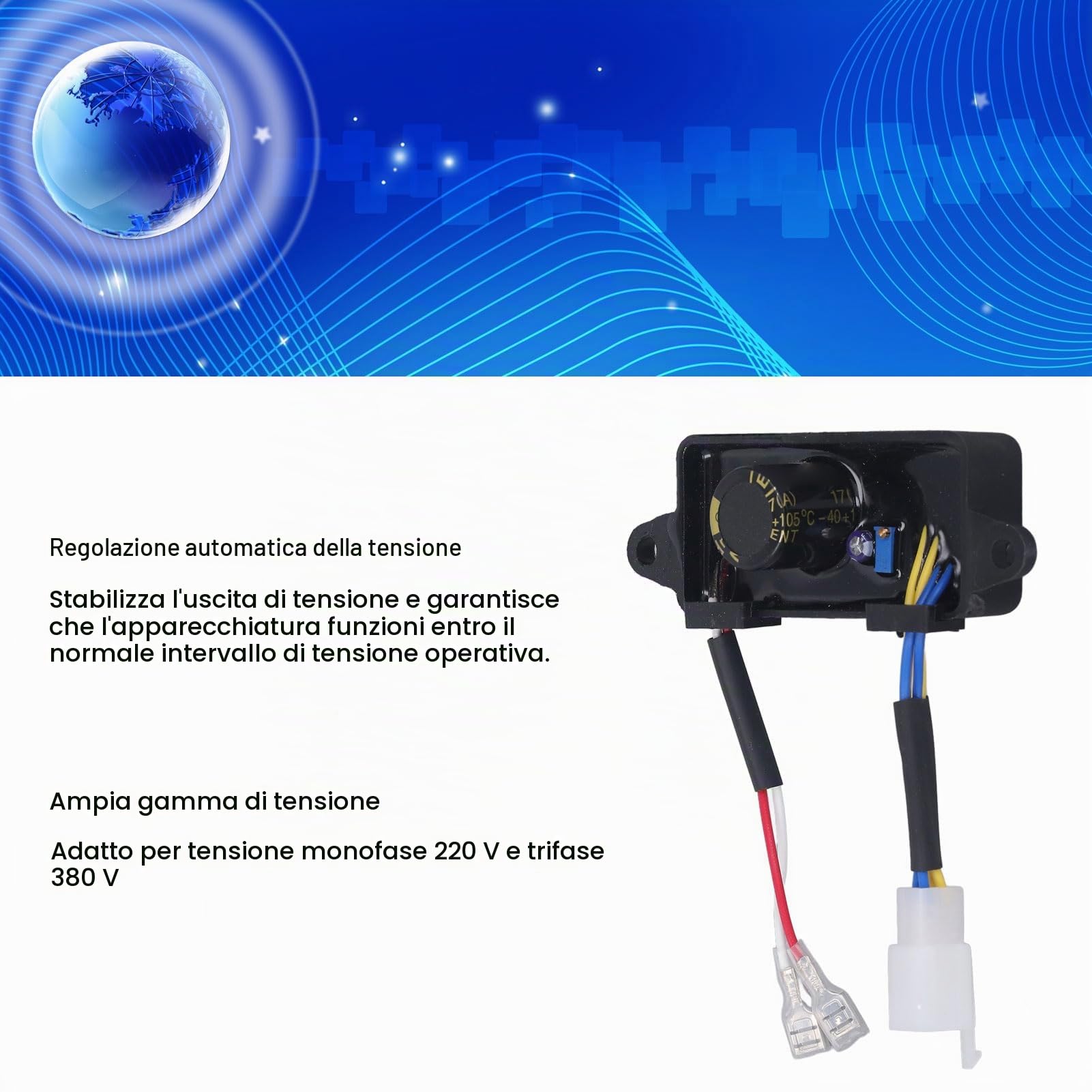 Regolatore di Tensione Trifase, Regolatore di Tensione Automatico AVR Regolatore di Tensione del Generatore Trifase Singolo 220V 380V