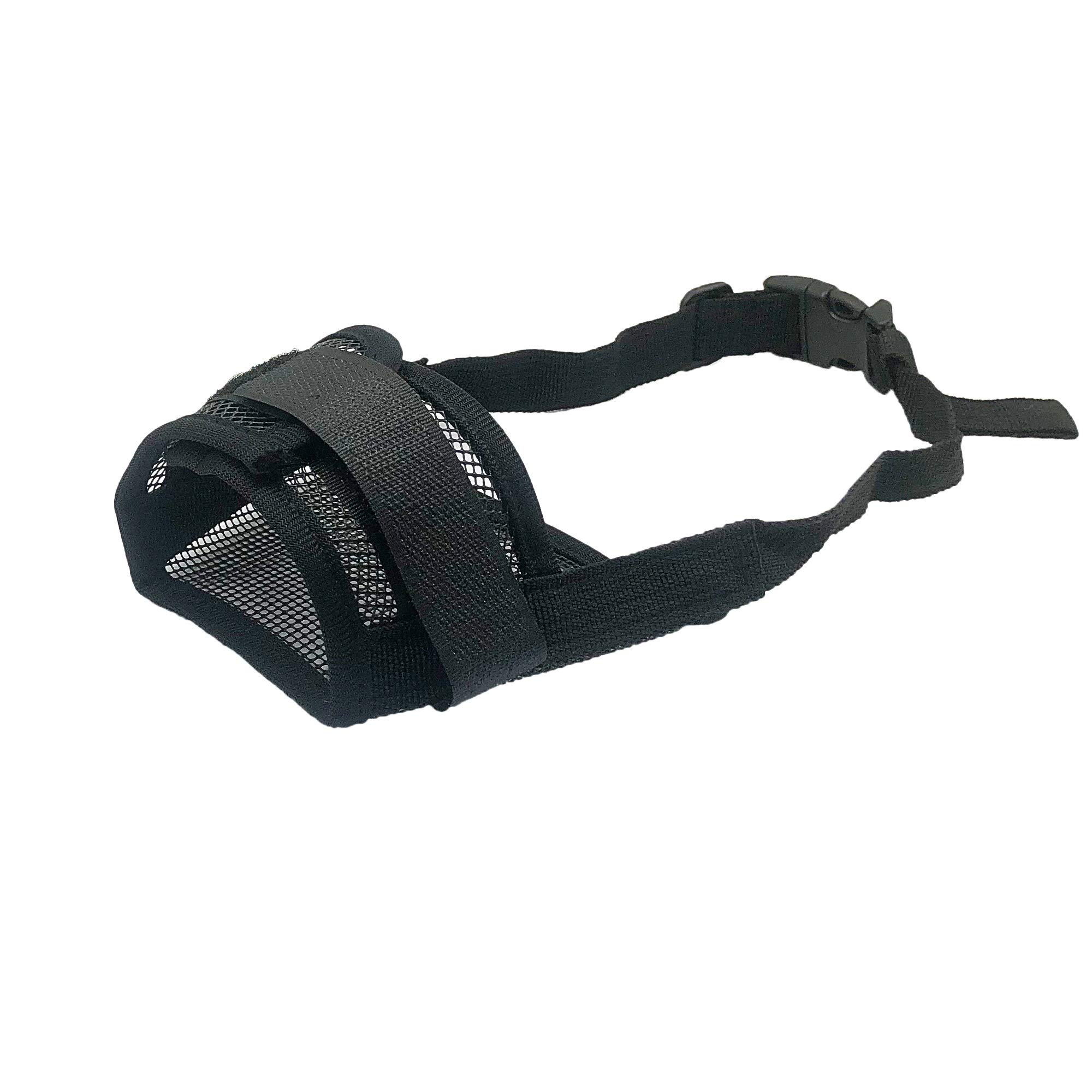 YAODHAOD Nylon Mesh Breathable Dog Mouth Cover, Quick Fit Dog Muzzle with Adjustable Straps，Pet Mouth Cover, to Prevent Biting and Screaming to Prevent Accidental Eating (S, Black)