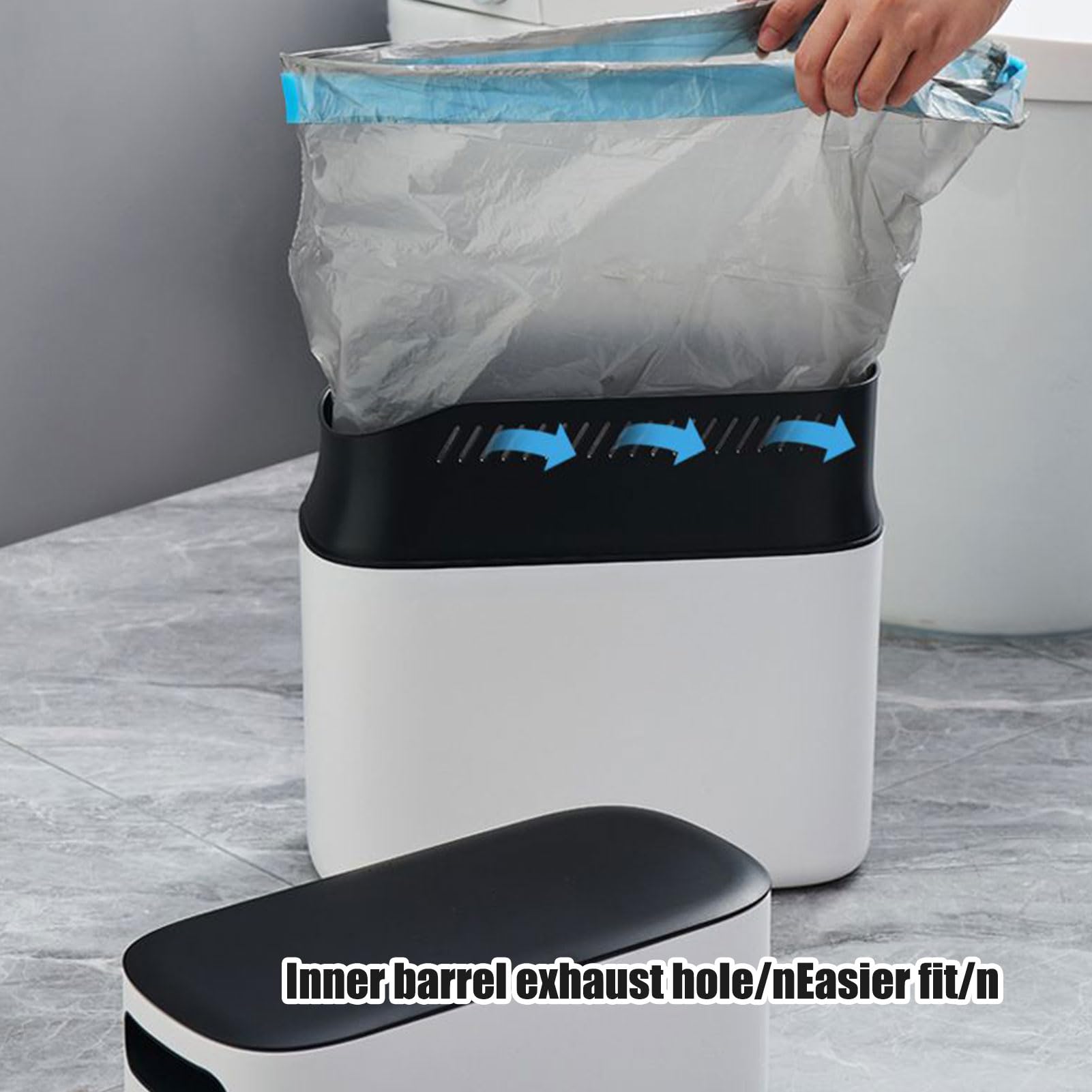 Cubo de basura fino y estrecho, basura fina | Cubo decorativo antiolores ahorro de espacio para cuarto de baño dormitorio