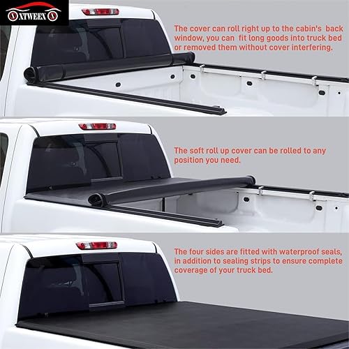 Miniatura 3 de Cubierta enrollable suave para caja de camioneta compatible con 5.8 pies para Chevy Silverado/GMC Sierra 1500 2007-2018, 2019-2025 1500 Classic Body