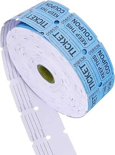 Miniatura 2 de ESSENTIAL 2000 boletos dobles azules de la rifa Rolls imprimibles para el ocio, ver la película, entretenimiento