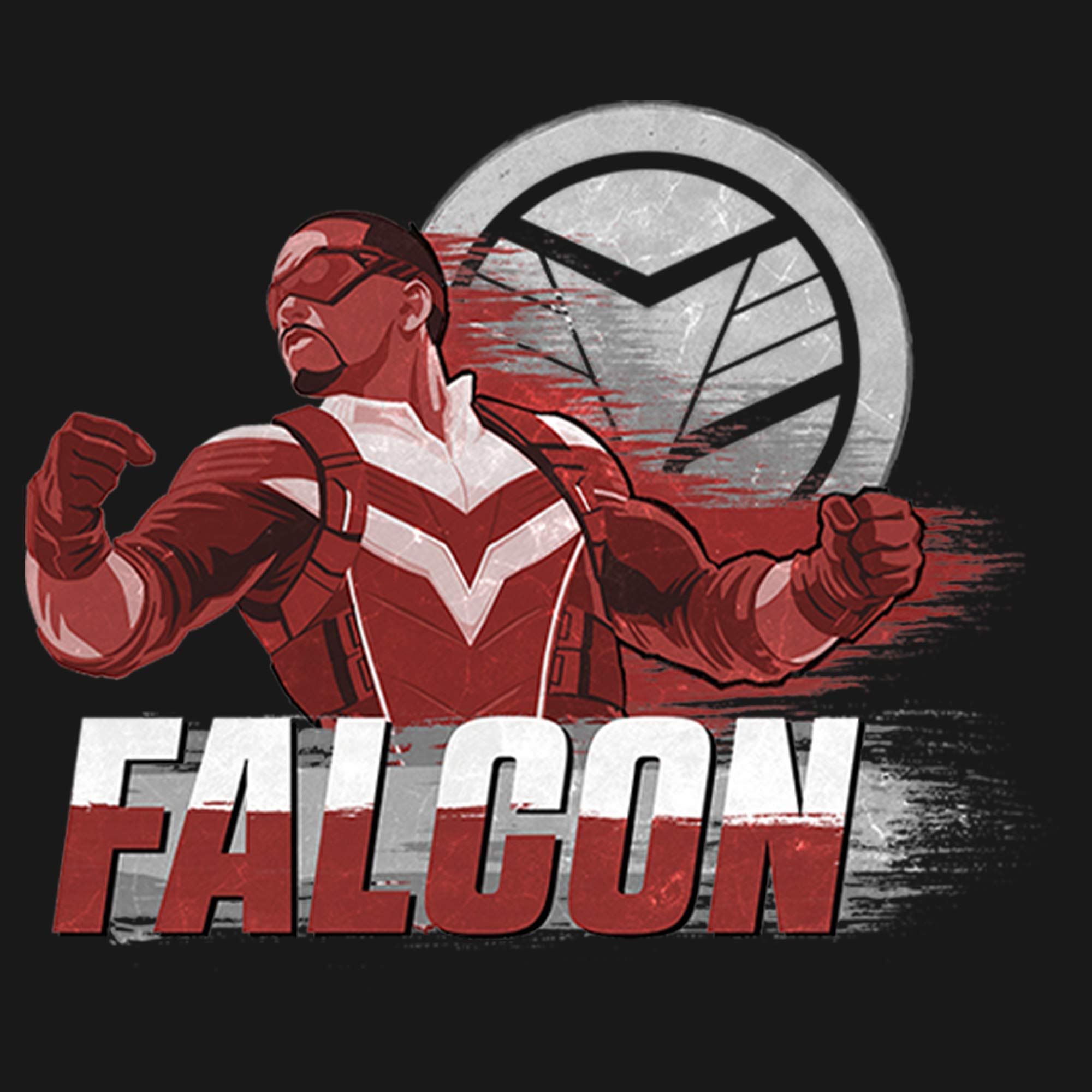 Marvel Girls' Little, Big Falcon Speed T-Shirt, Black, Large