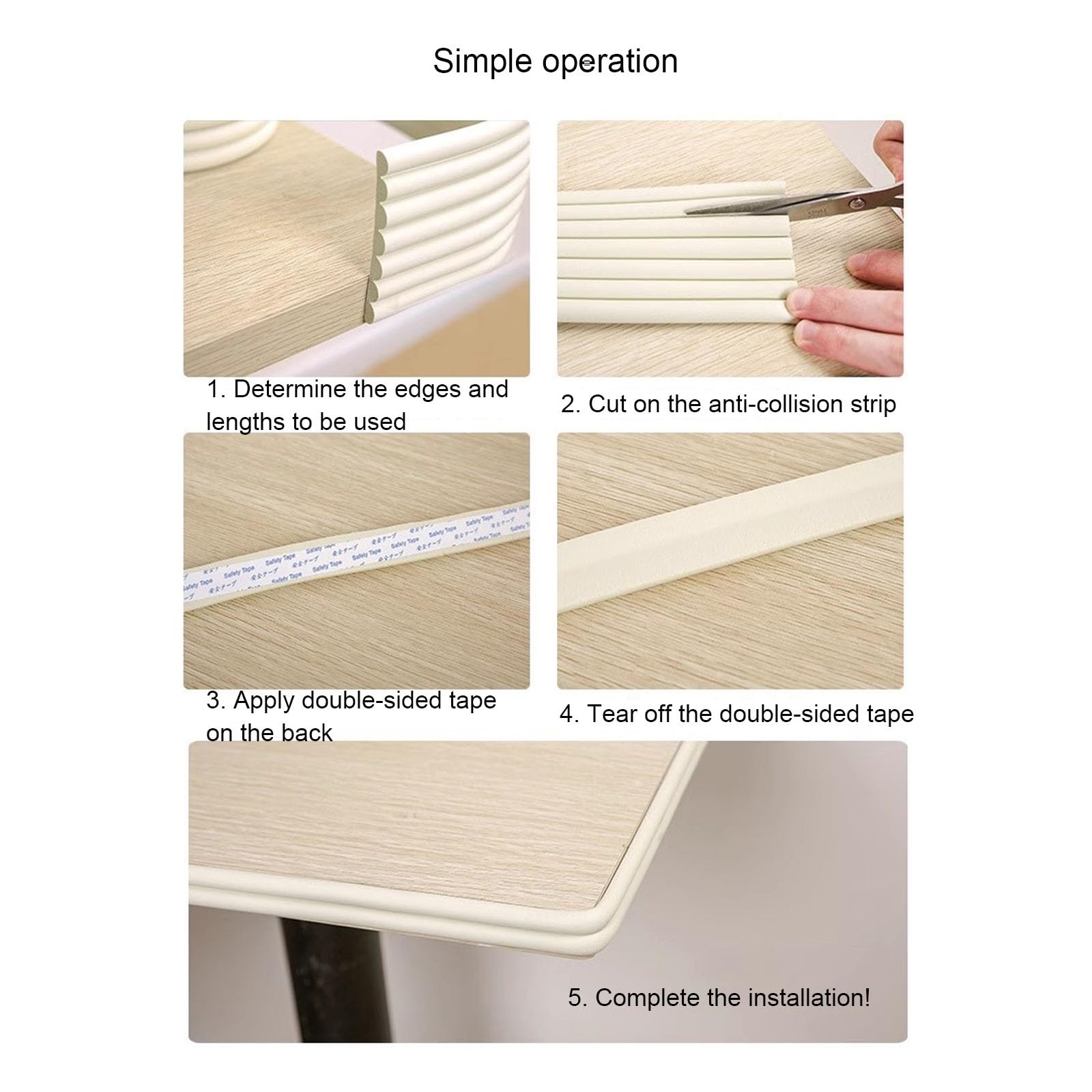 Protector de Esquinas para bebés - Espuma de Goma NBR Suave, Protector de Parachoques de Seguridad para Muebles y Chimeneas - Cortado a Cualquier Tamaño - 800 * 8 * 0,8 cm(White)