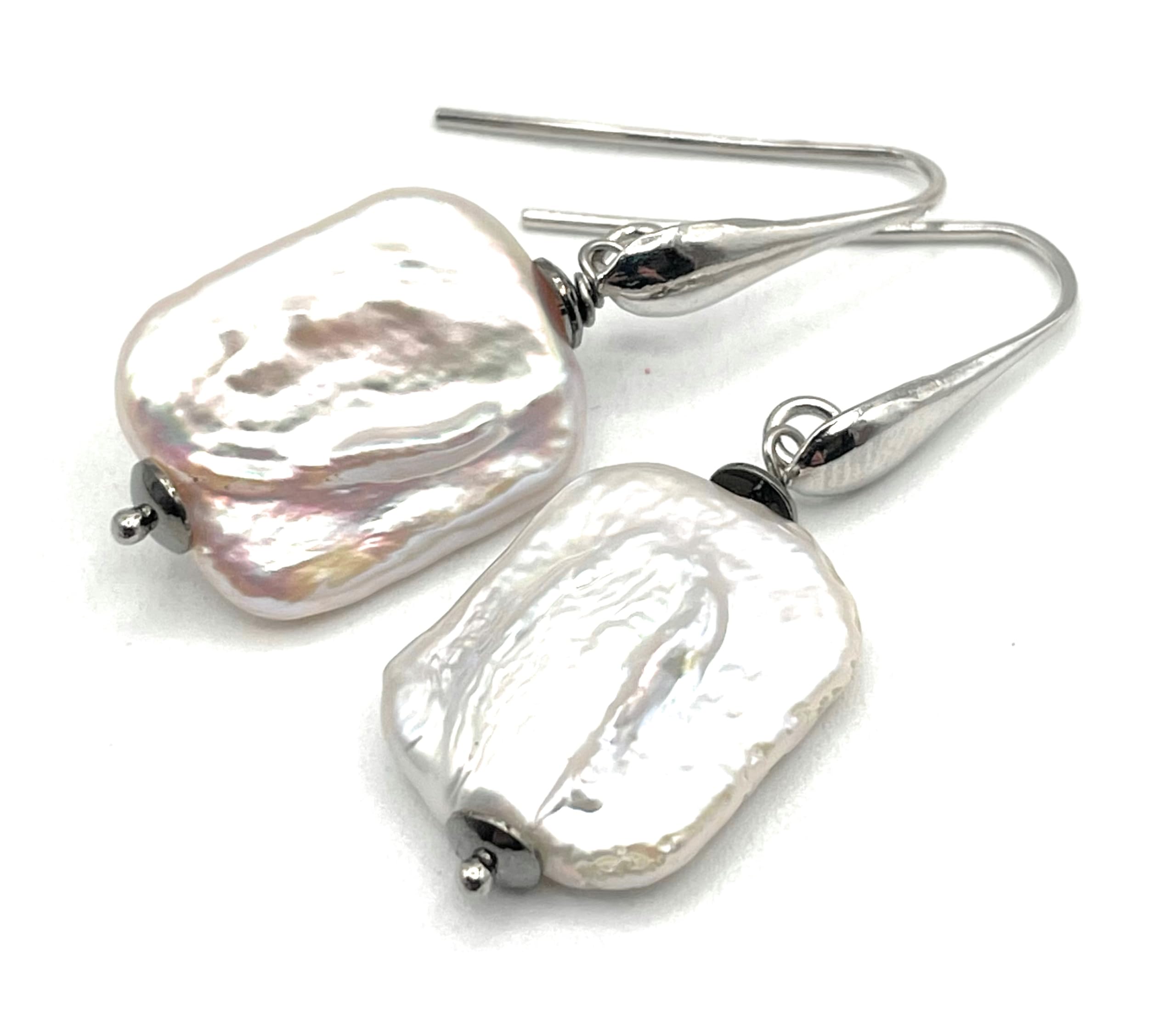Boucles d'oreilles perles baroques d'exception en argent 925 massif - 9