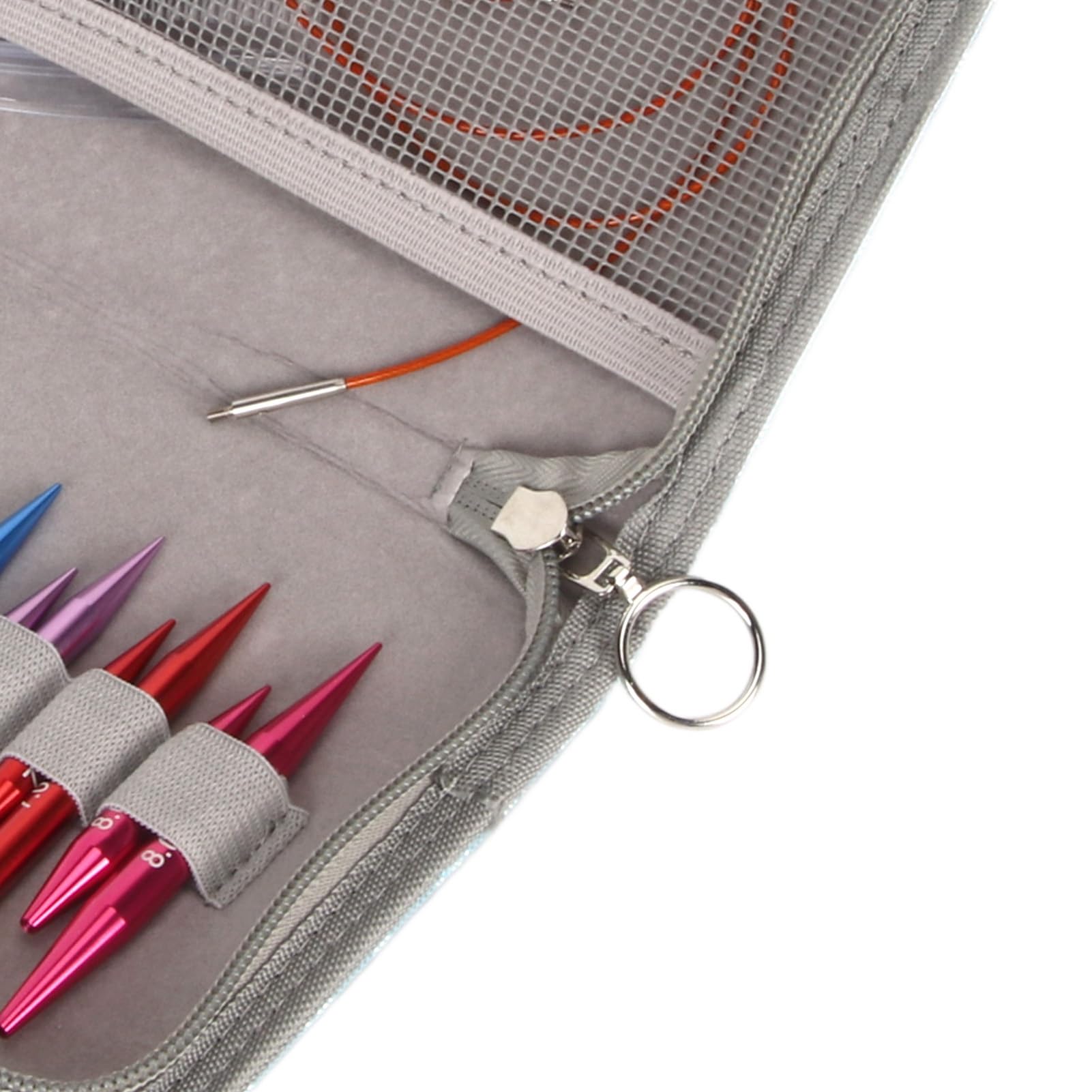 Dpofirs Juego de Agujas de Tejer Circulares, Intercambiables, Surtidas de 3 a 8 Mm con Bolsa de Almacenamiento para Manualidades