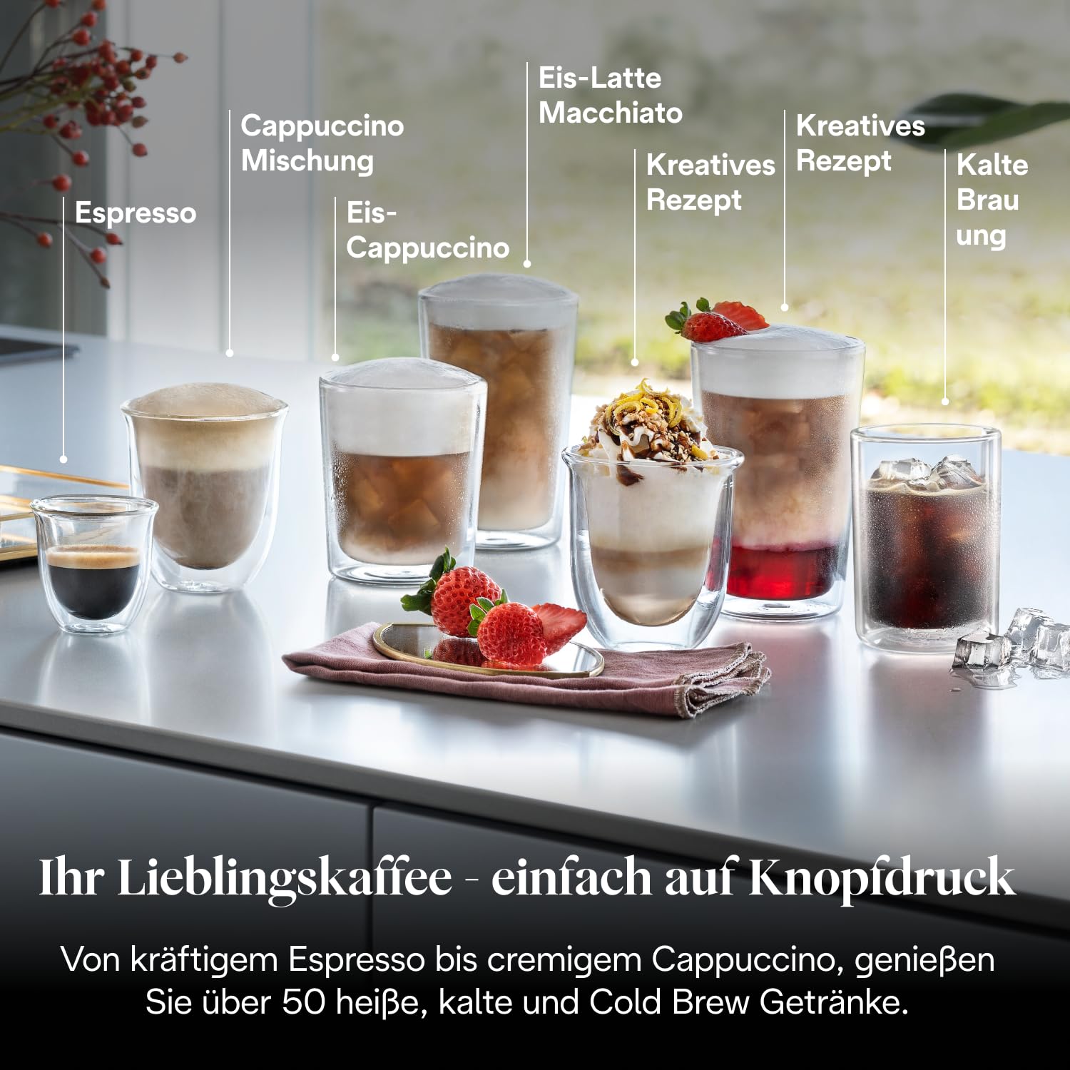 De’Longhi Eletta Explore Kaffeevollautomat mit LatteCrema, 50 Getränke, Cold Brew, Touch-Display, Dunkelgrau ECAM452.67.G