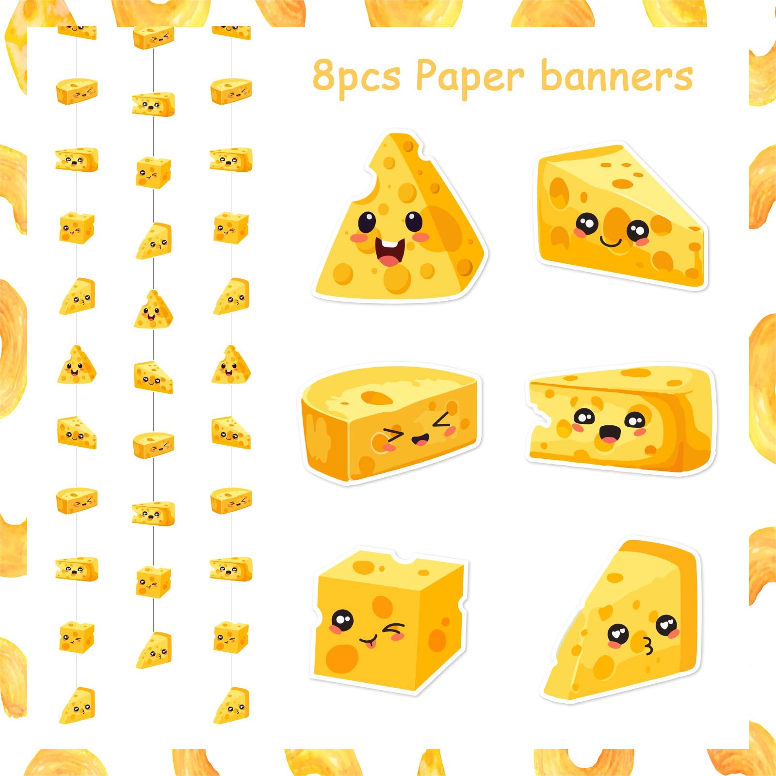 Sursurprise Cheese Birthday Party Banner - Macaroni And Cheese Themed Happy Birthday Decorations