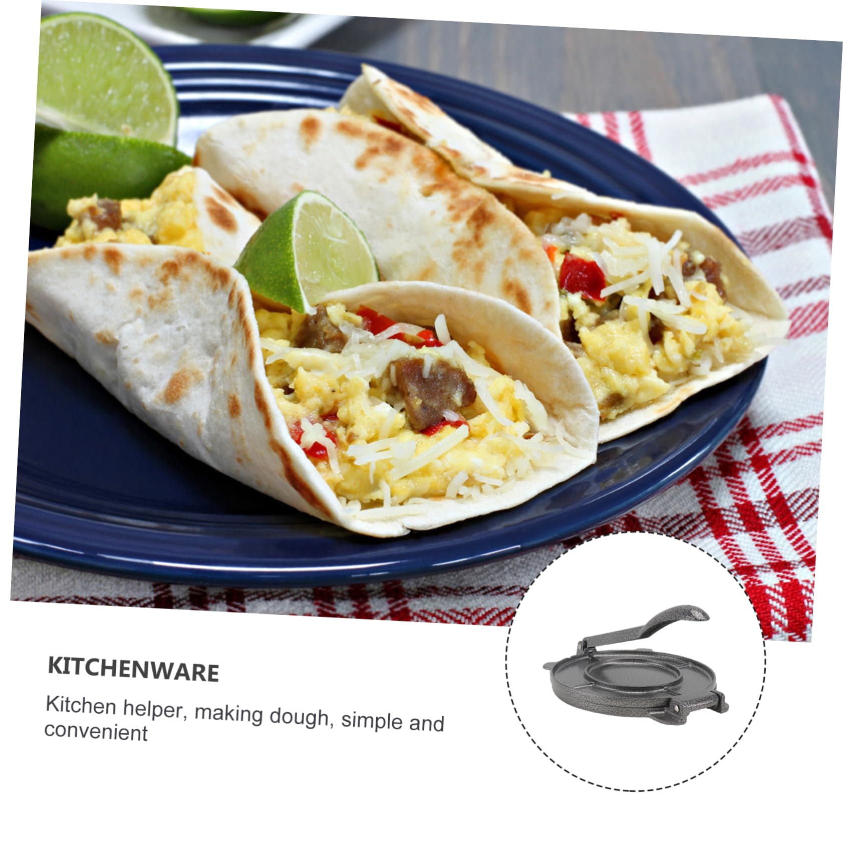 VALICLUD Prensa para Tortillas y Tortitas de Aluminio Redonda, Resistente Corrosión, Máquina para Hacer Masa, Uso Doméstico y Restaurante, Herramienta para Cocina, Prensa para Tartas
