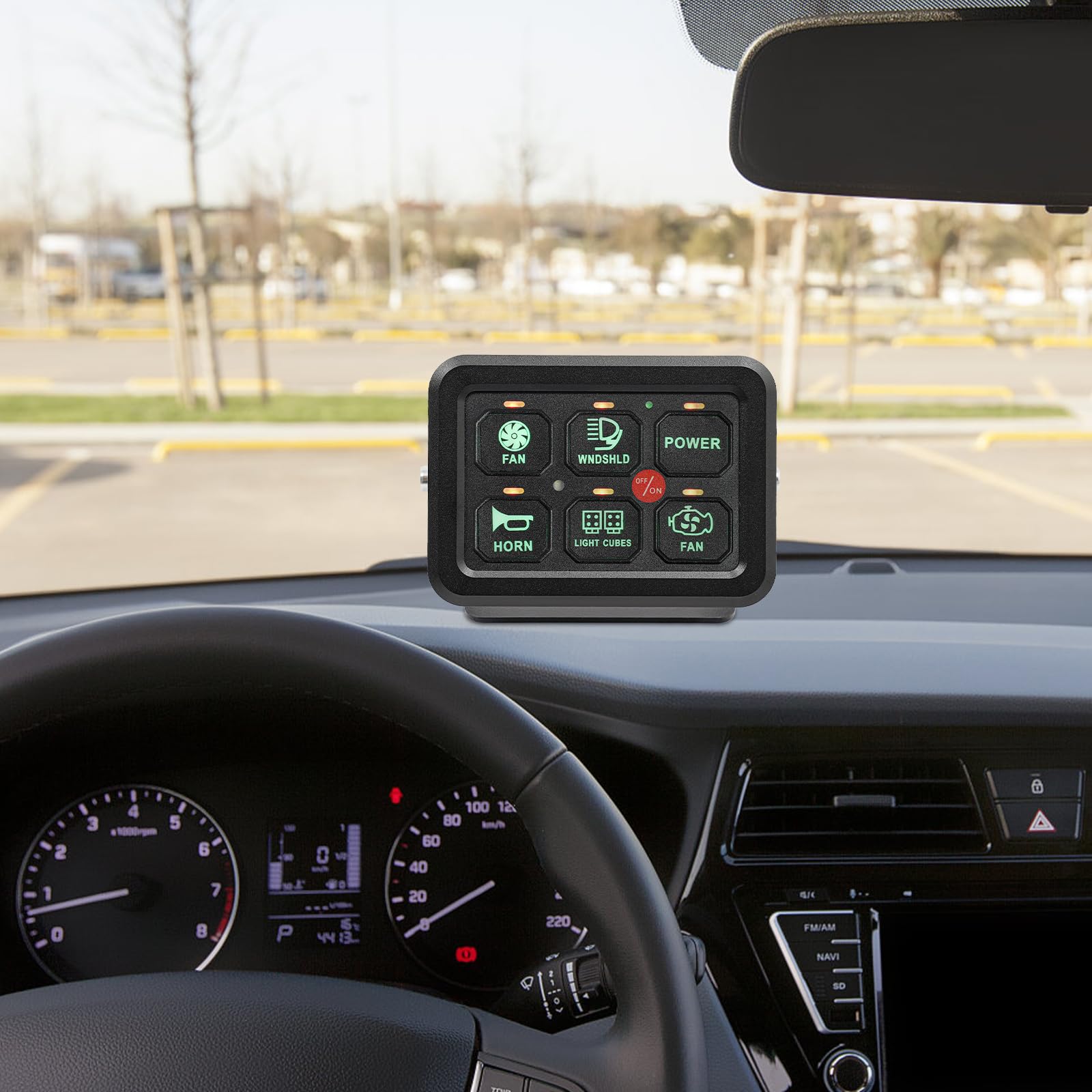 Panel przełącznikowy 9-30 V, 6-biegowy panel przełączający, zestaw z funkcją dotykową automatycznej ściemniania, 720 W, zestaw paneli sterowniczych do samochodów osobowych, ciężarowych, łodzi