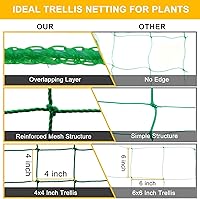 Vista 4 de Red de enrejado de jardín para plantas trepadoras al aire libre, red de plantas de 6.6 x 16.4 pies para pepino, tomate, 27 hebras de red de enrejado