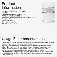 Vista 7 de pidan Mix Cat Litter,Tofu Cat Litter with Bentonite 70%:30%,Absorbent and Fast Drying,Flushable Tofu Litter,Selected Quality Pea Dregs,5-Fold Water