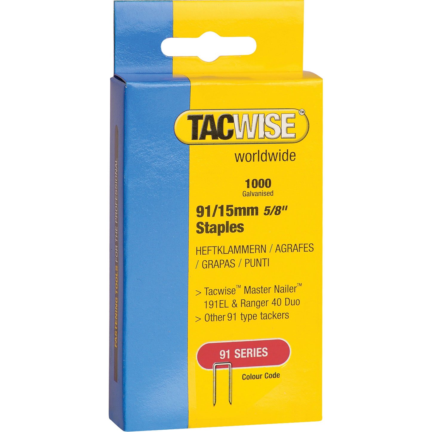Precise Engineered Tacwise 91/15mm Staples [Pack of 1000] [Top Spec] - w/3yr Rescu3® Warranty