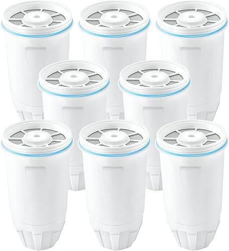 Paquete de 8 filtros de agua de repuesto para agua cero, nuevo sistema de filtración de resina 0 TDS 0 fugas, compatible con jarra y dispensador de