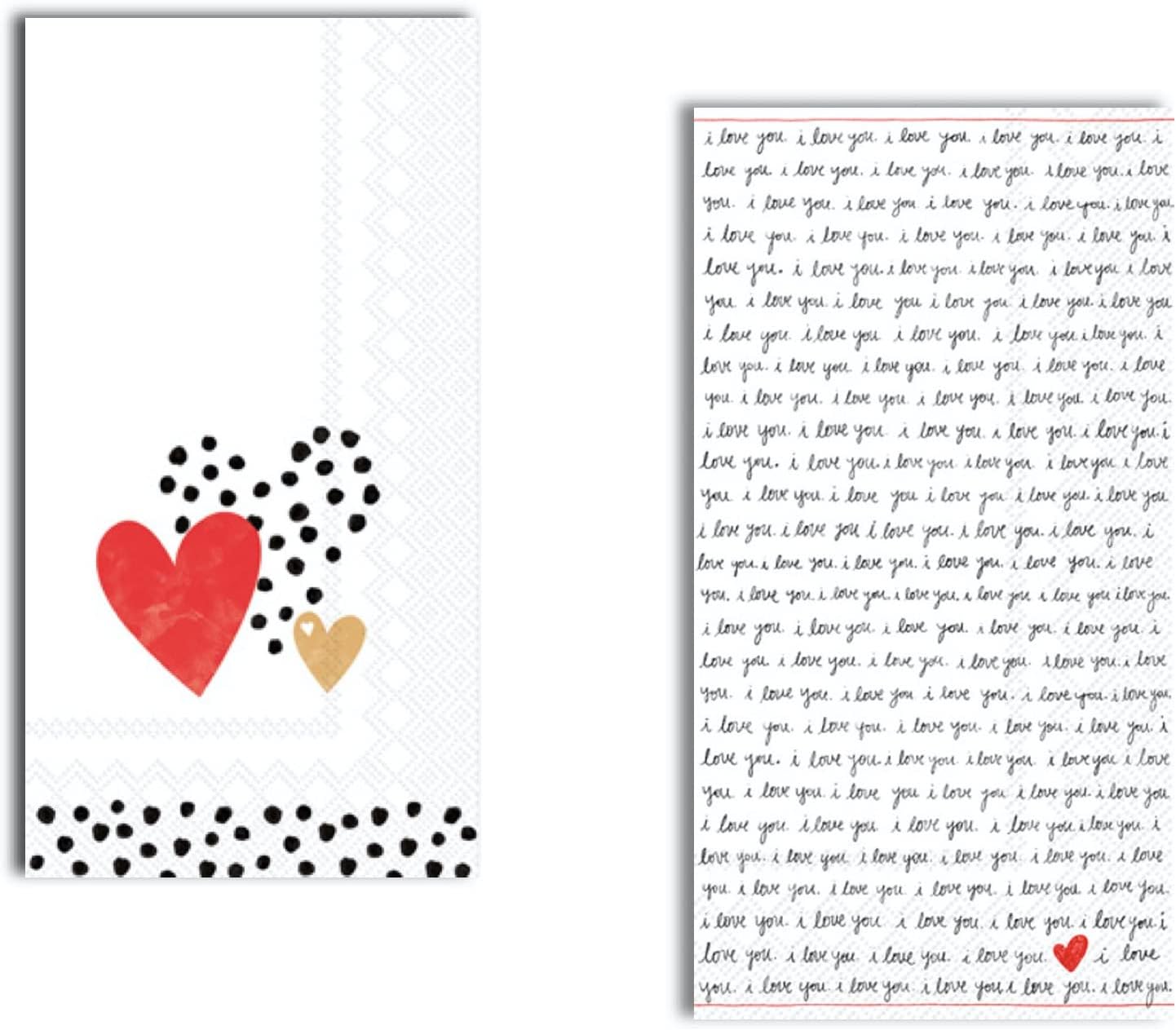 Valentine’s Day Paper Guest Towels, Heart Napkins 32