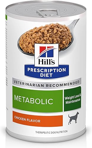 Hill's Prescription Diet Alimento húmedo para perros con sabor a pollo, dieta veterinaria, latas de 13 onzas, paquete de 12