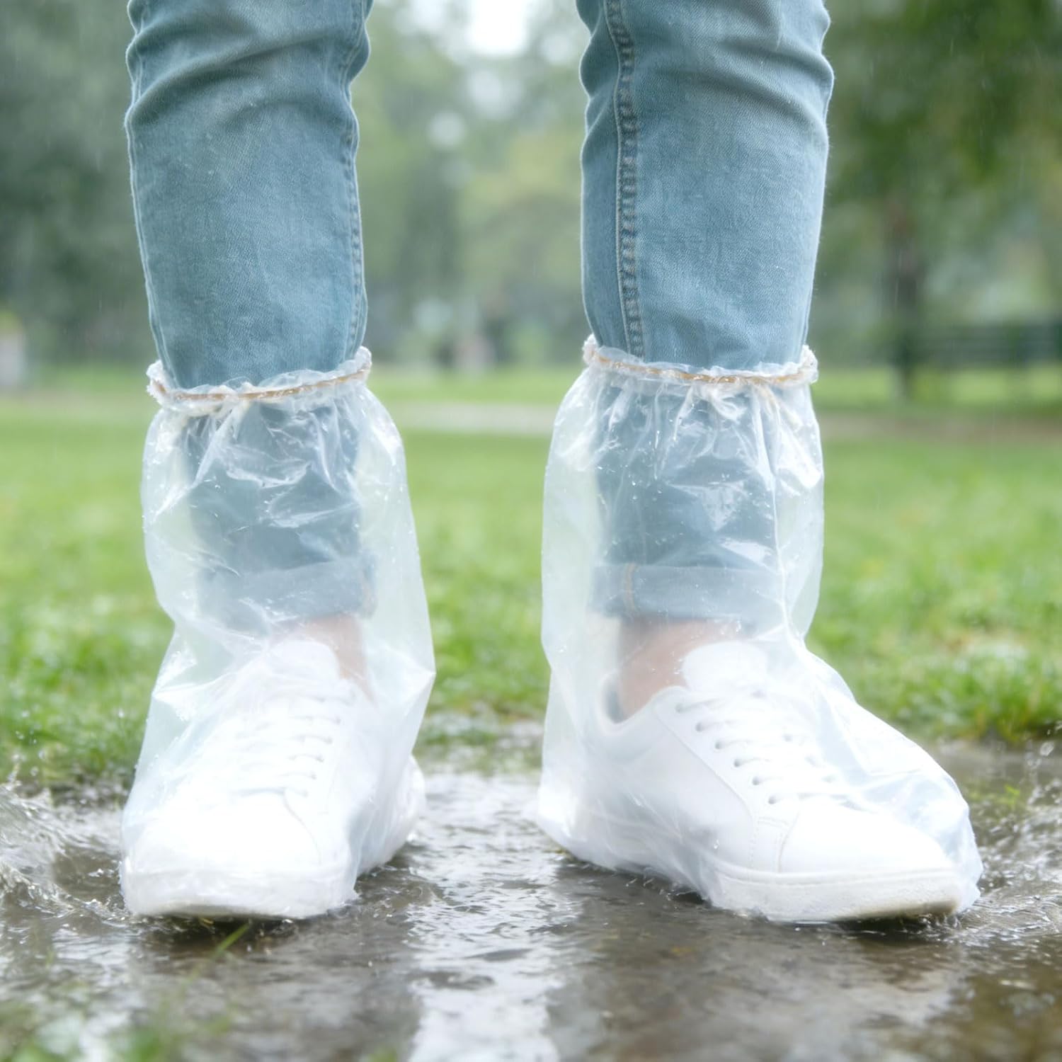 20Pcs(10 pairs) Thickened Waterproof Shoe Covers for Rain, Clear Rain Shoe Covers, One Size Fits Most