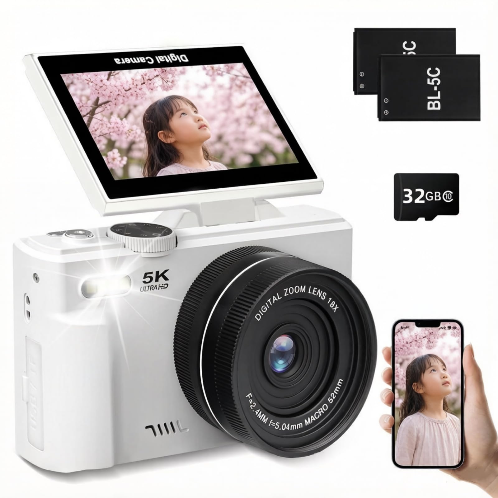 5K デジタルカメラ コンパクト 前後カメラ 18倍ズーム Amazon.co.jp: デジカメ 5K デジタルカメラ 7500万画素 5K録画 Wi-Fi