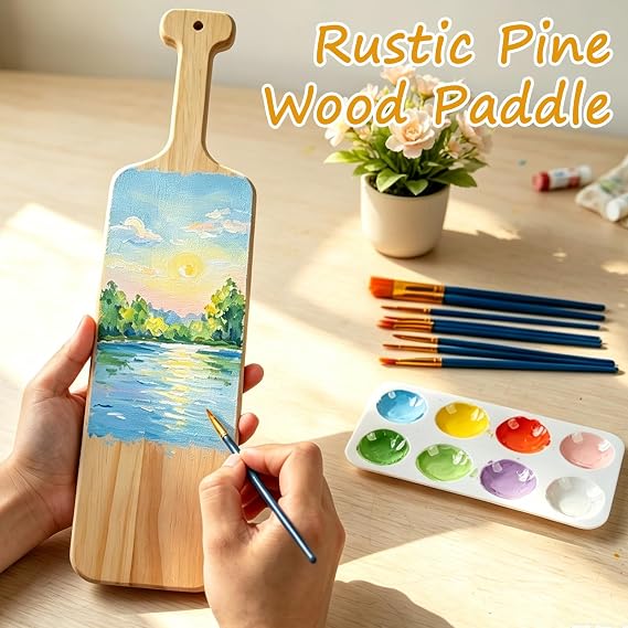 15 Inche Wooden Paddle,Unfinished Solid Pine Wood Paddles for DIY Craft