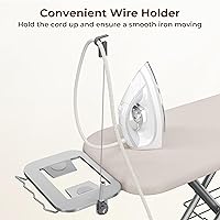 Vista 4 de Yaheetech Tabla de planchar, tabla de planchar compacta con soporte para cable, soporte para plancha de vapor y bandeja de almacenamiento inferior