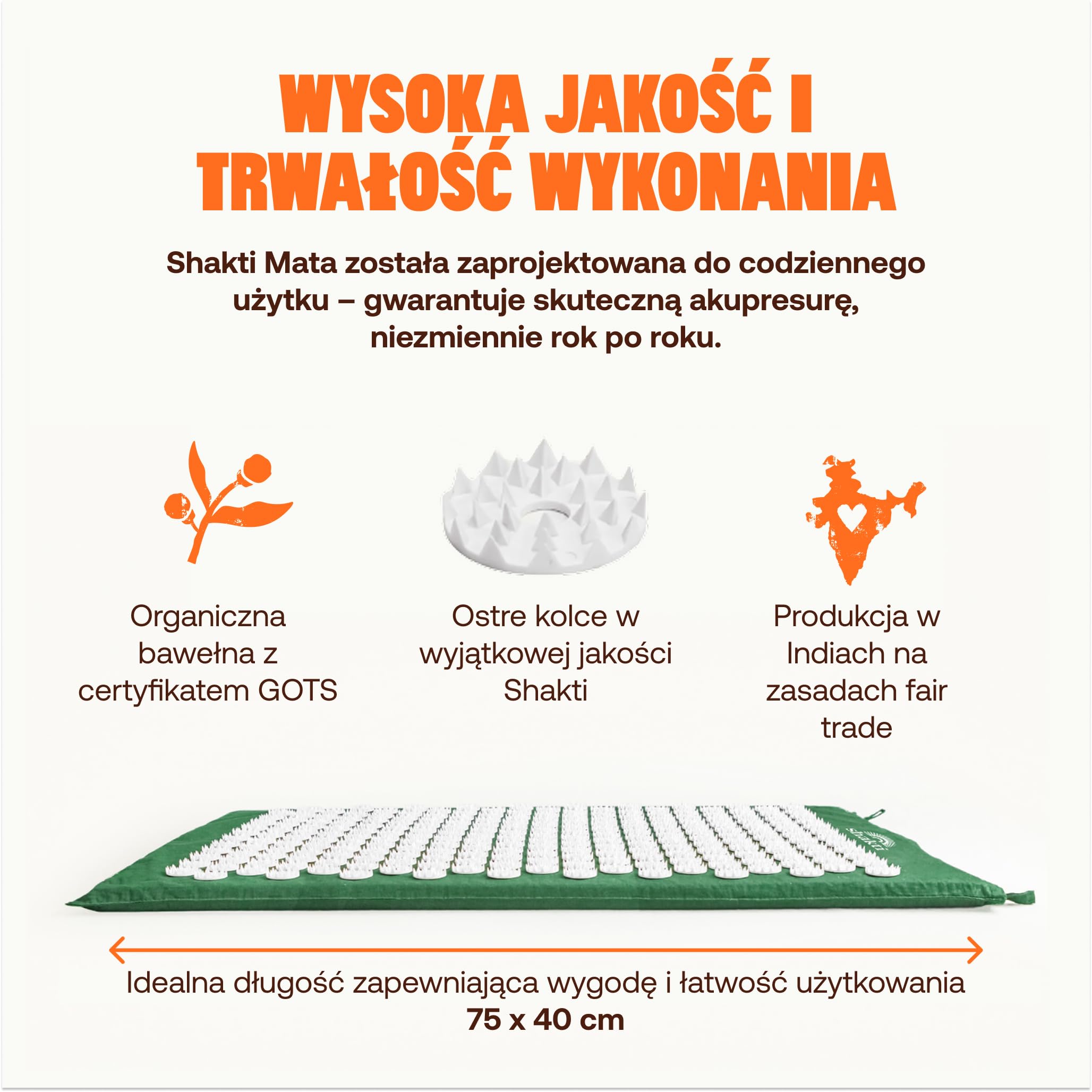 Shakti Mat [Oryginał] Mata i poduszka do akupresury - Zielony
