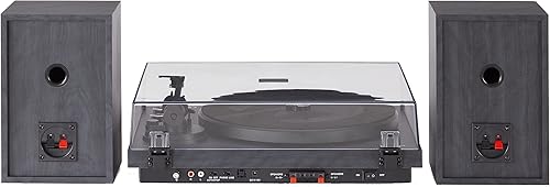 Miniatura 9 de Crosley C62C - Tocadiscos con sistema de alta fidelidad con altavoces, brazo ajustable, cartucho magnético móvil, receptor Bluetooth, 40 W por canal