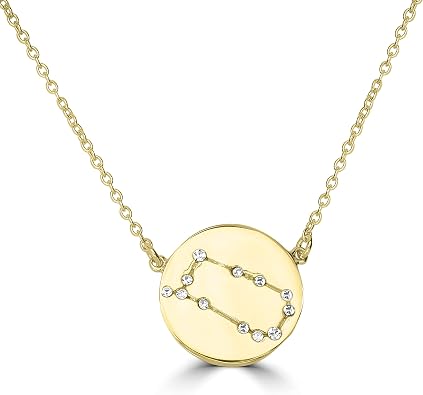 Sterling Silver Zodiac Crystal Pendant Necklace, 16 Inches